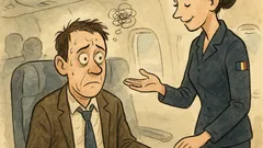 Banc: Stewardesa: Ați mai zburat vreodată?