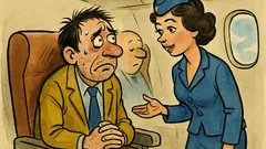 Banc: Stewardesa întreabă un pasager neliniștit