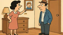 Banc: Soția către soț: vezi copilul?