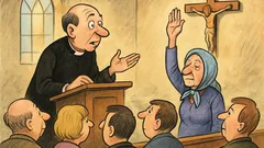 Banc: La biserică, preotul întreabă