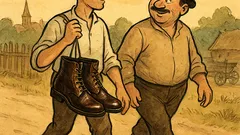 Banc: Ion și Gheorghe vin desculți