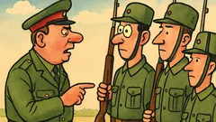 Banc: Sergentul: Țineți dușmanul în ochi...