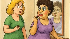 Banc: Fată, sunt bine machiată?