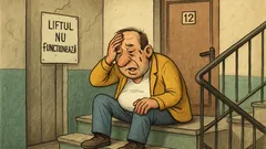 Banc: Un bărbat urcă 15 etaje
