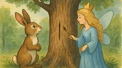 Banc: Iepurașul se plimba prin pădure