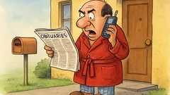 Banc: Un individ își ia ziarul dimineața