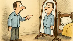 Banc: Fratele meu stă la oglindă...